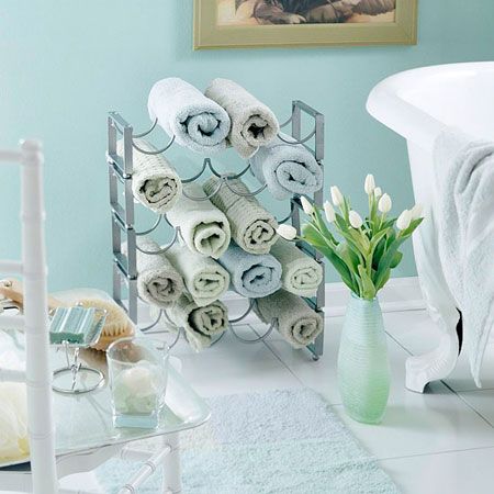 Display Rolled Washcloths 